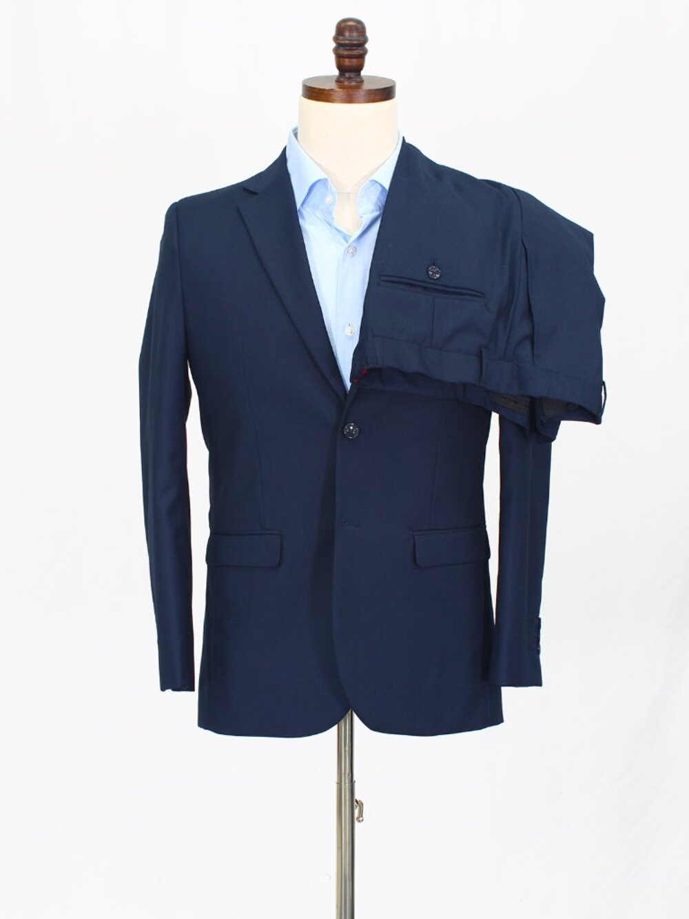 Gioberti 38R 32x30 Navy Full Suit 2-Button Solid R731